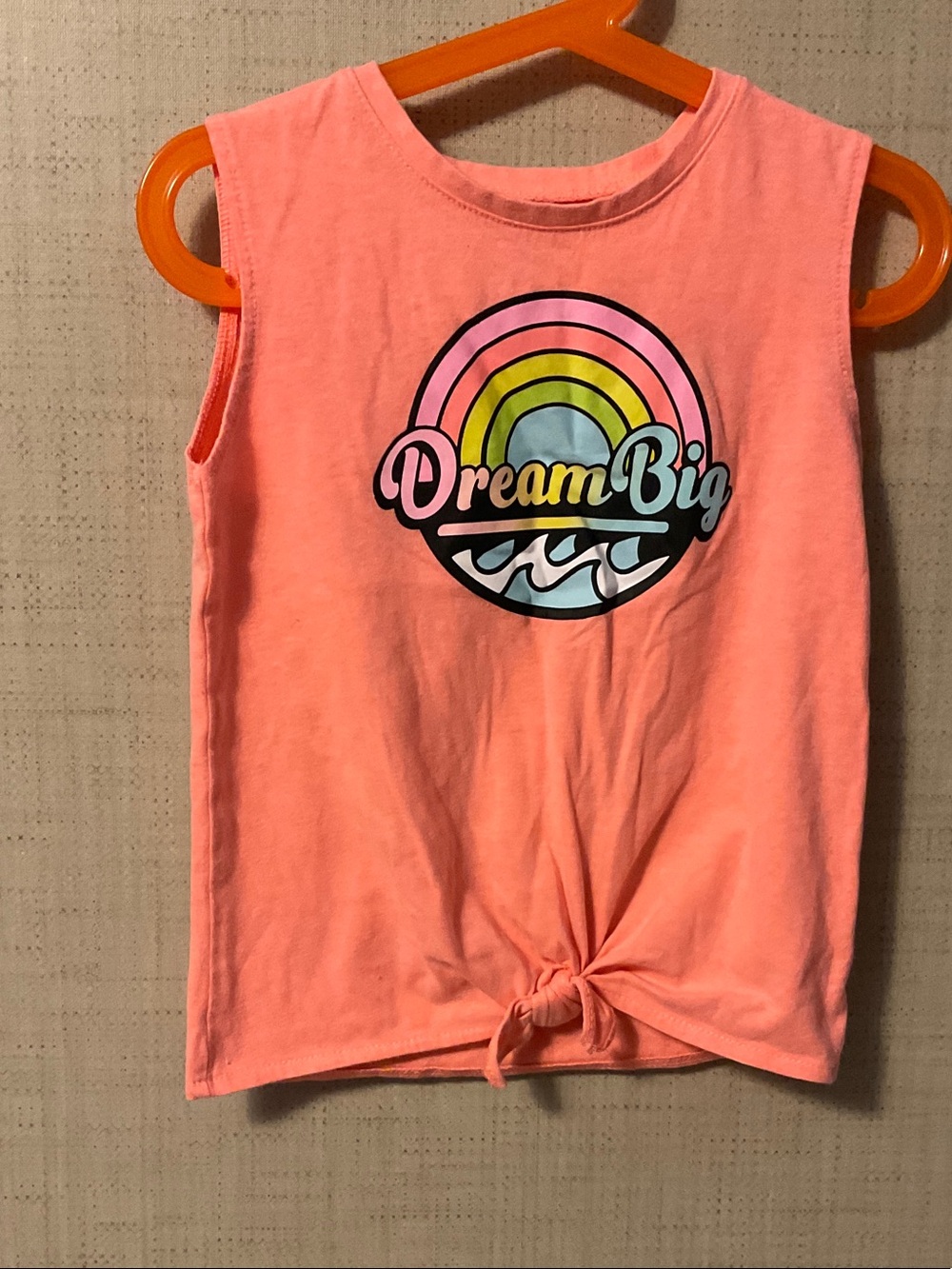 Garanimals Coral Pink 'Dream Big' Knot-Front Tank Top